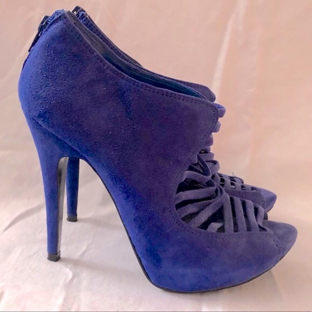 Aldo Blue Suede Platform Heels